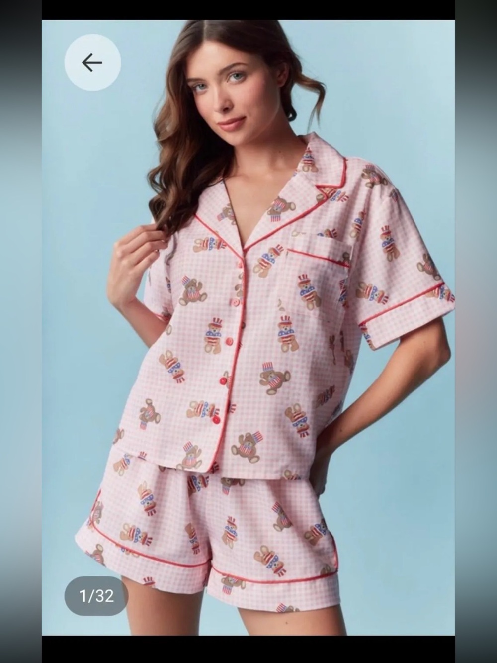 Rareraw Patriotic Teddy Bear Pajama Set